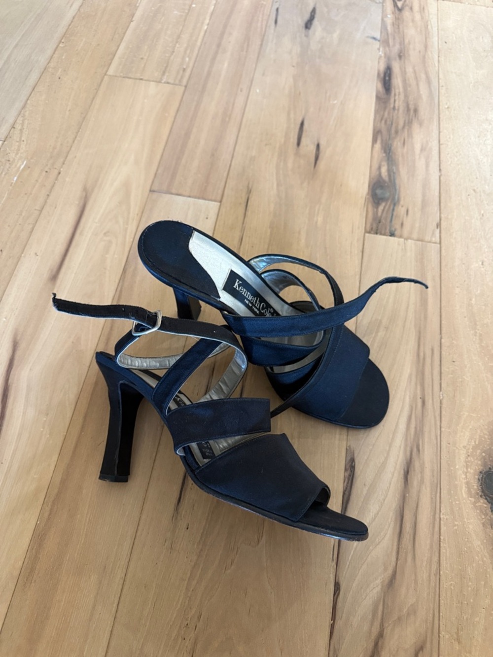 Kenneth Cole Black Strappy High Heel Sandals